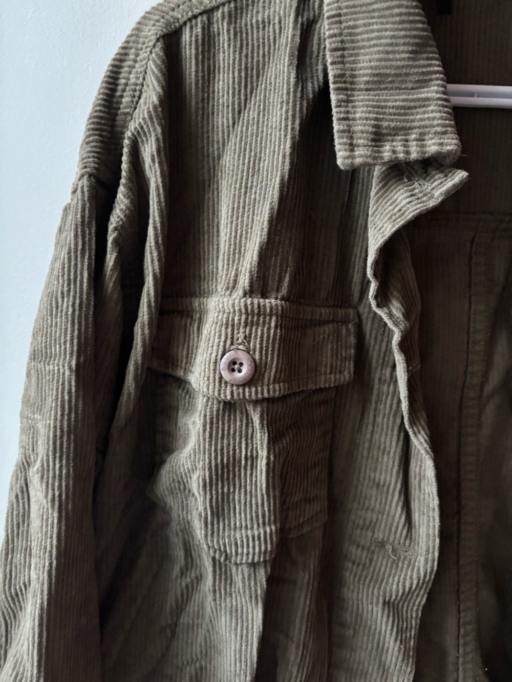 Silver Jeans Olive Green Corduroy Button-Down Shirt